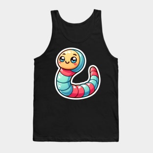 Kawaii Worm Critter Cove Cute Animal A Splash of Forest Frolics and Underwater Whimsy! Tank Top